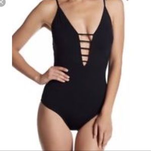 NWT Athena Black Strappy One Piece Swimsuit